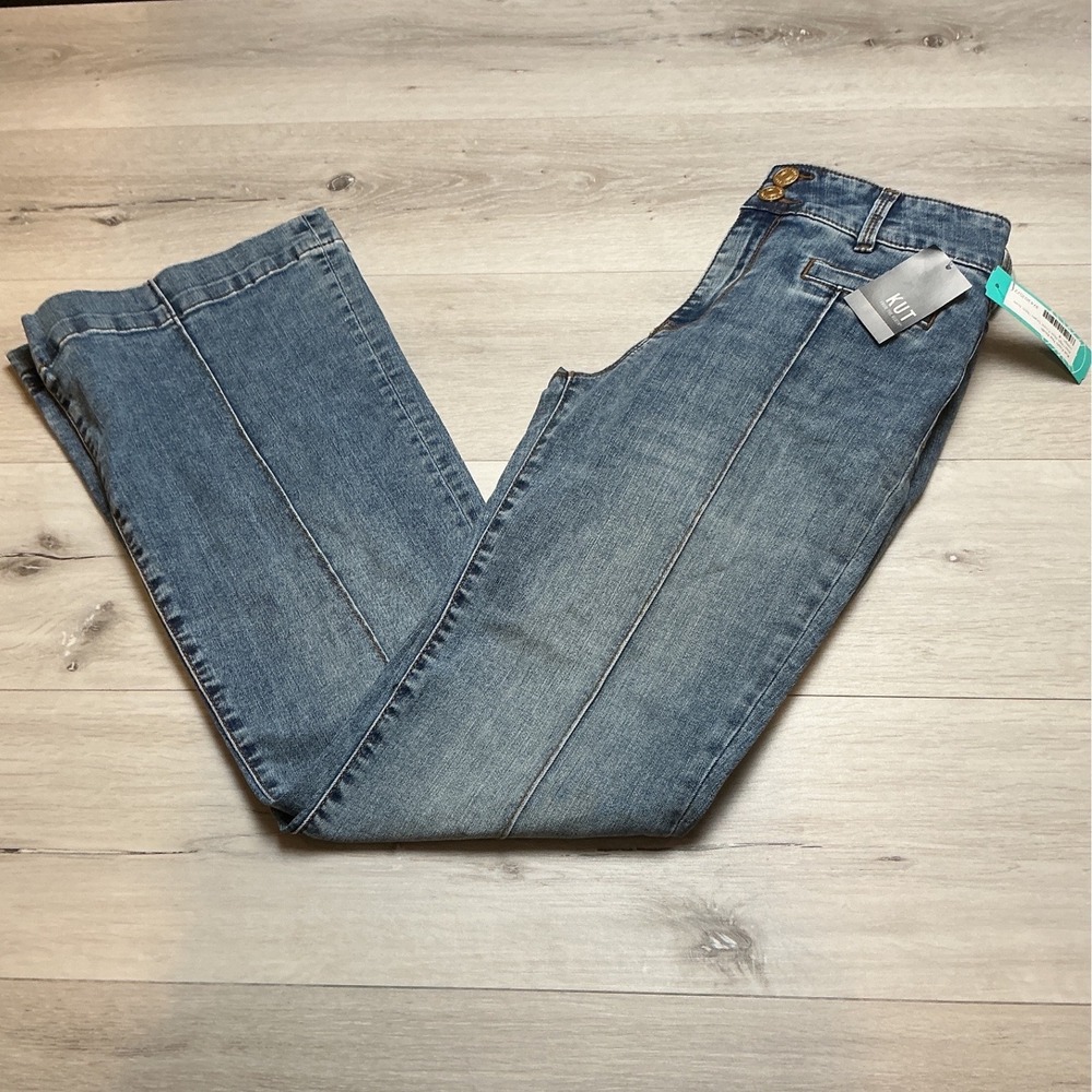 Kut From The Kloth Ana High Rise Front Seam Flare Jean Indigo 8 NWT Stitch Fix - Picture 2 of 8